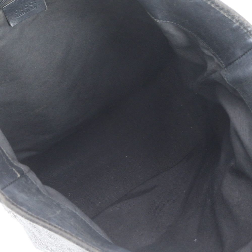Gucci GG Denim Leather Tote Shoulder Business Document Black — view 7