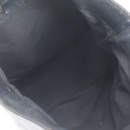 Gucci GG Denim Leather Tote Shoulder Business Document Black — view 7