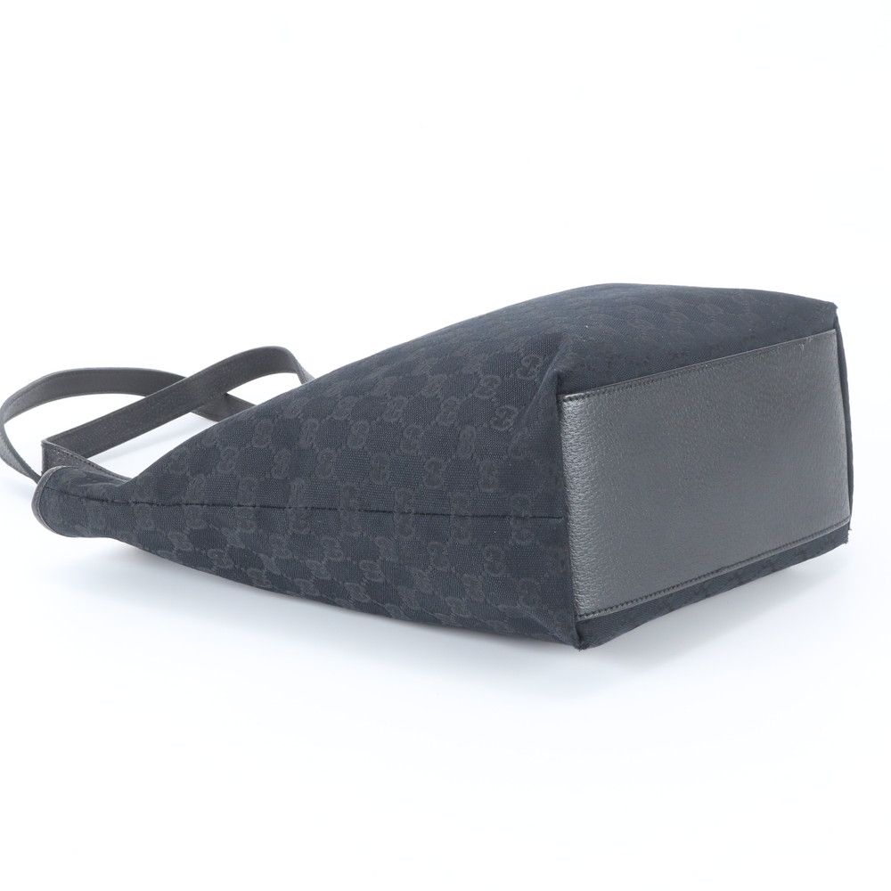 Gucci GG Canvas Leather Tote Shoulder Hand Black — view 5