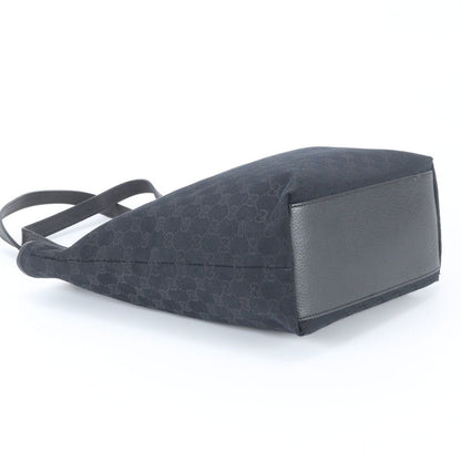 Gucci GG Canvas Leather Tote Shoulder Hand Black — view 5