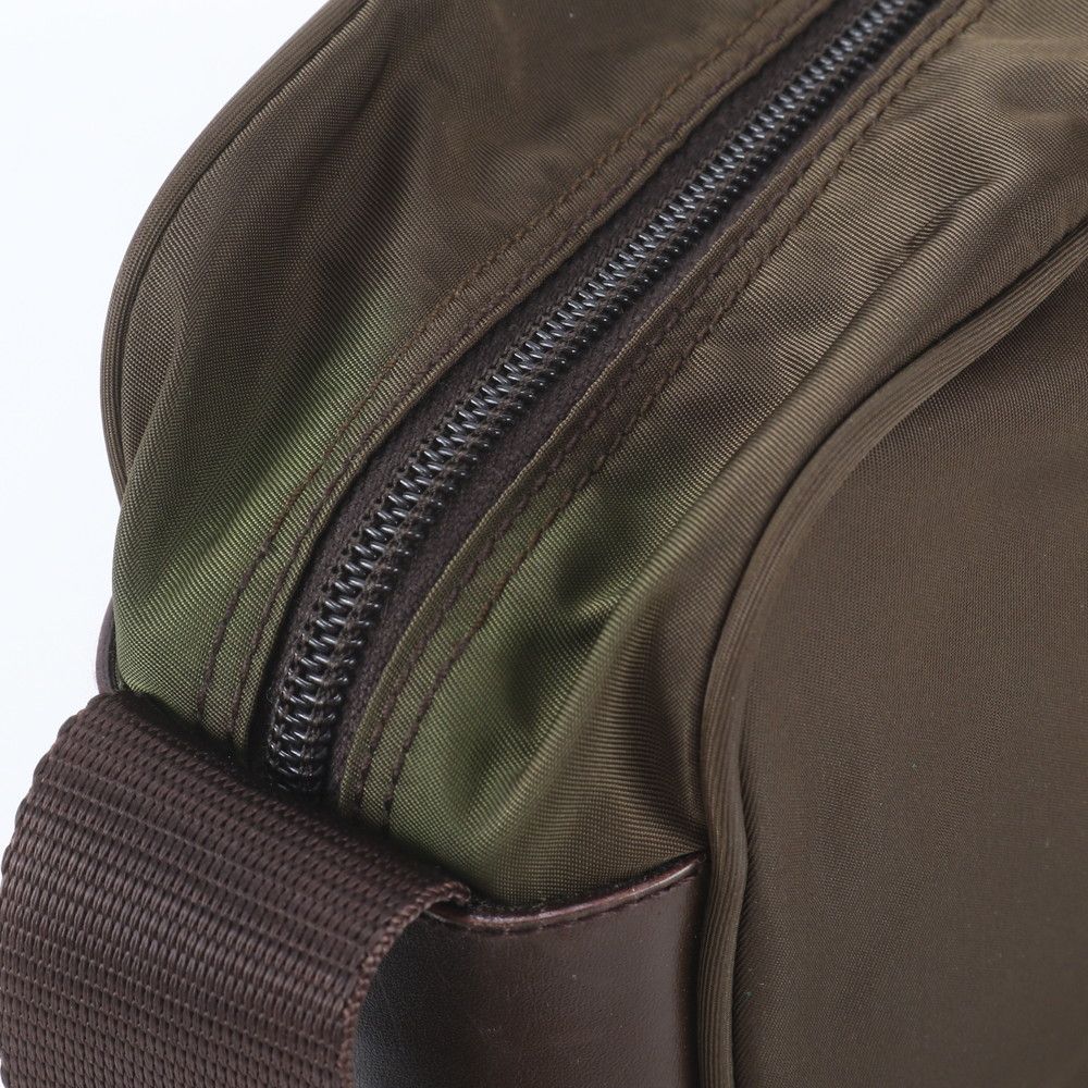 Prada Tessuto Nylon Triangle Logo Leather Shoulder Bag Crossbody Messenger — view 8