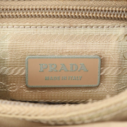 Prada Tessuto Nylon Triangle Logo Leather Shoulder Bag Crossbody Messenger — view 9