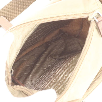 Prada Tessuto Nylon Triangle Logo Leather Shoulder Bag Crossbody Messenger — view 7