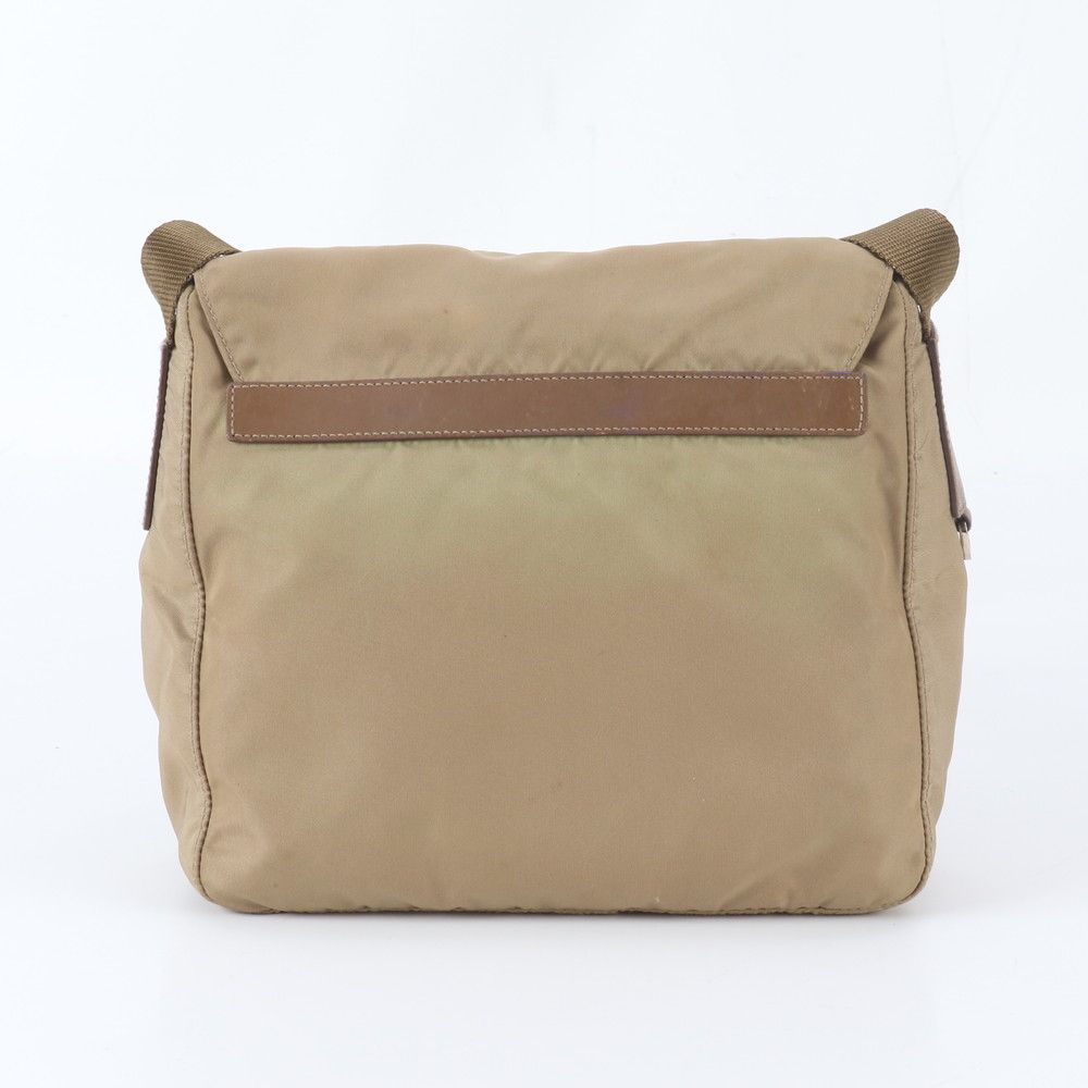 Prada Tessuto Nylon Triangle Logo Leather Shoulder Bag Crossbody Messenger — view 3