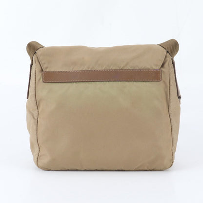 Prada Tessuto Nylon Triangle Logo Leather Shoulder Bag Crossbody Messenger — view 3