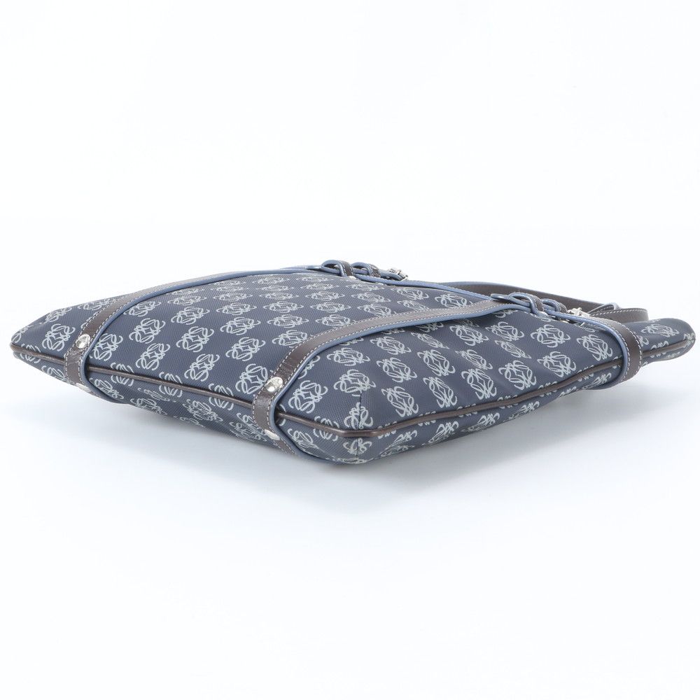 Loewe Anagram Leather Tote Shoulder Hand Navy — view 4