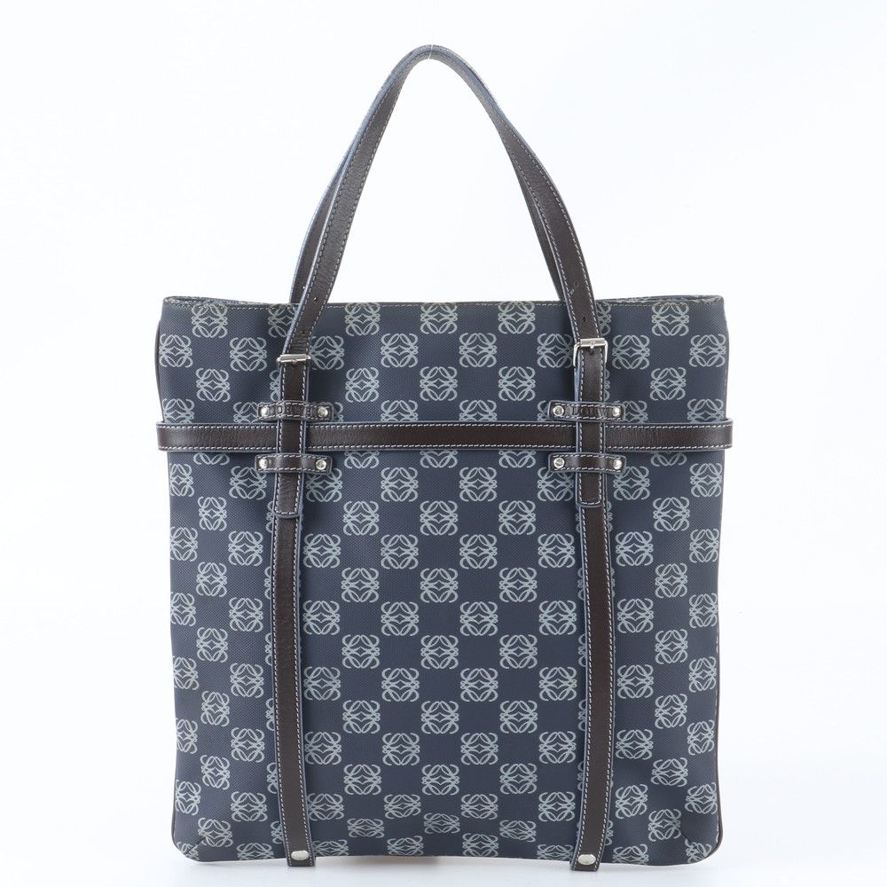 Loewe Anagram Leather Tote Shoulder Hand Navy — view 3