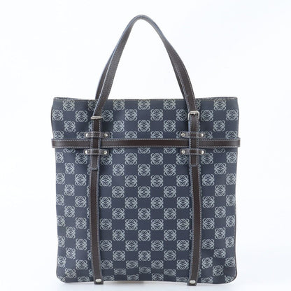 Loewe Anagram Leather Tote Shoulder Hand Navy — view 3