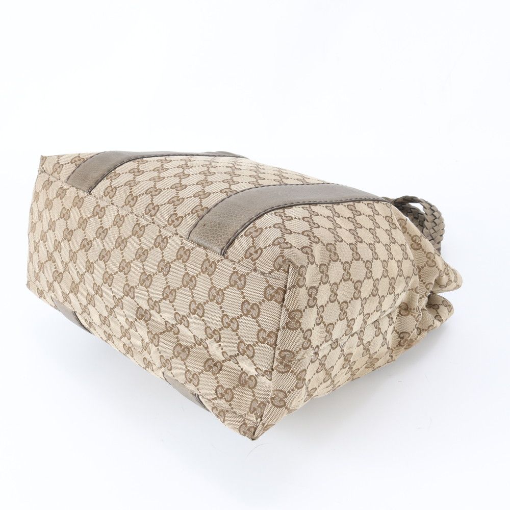 Gucci GG Canvas Bamboo Leather Tote Shoulder Hand — view 4