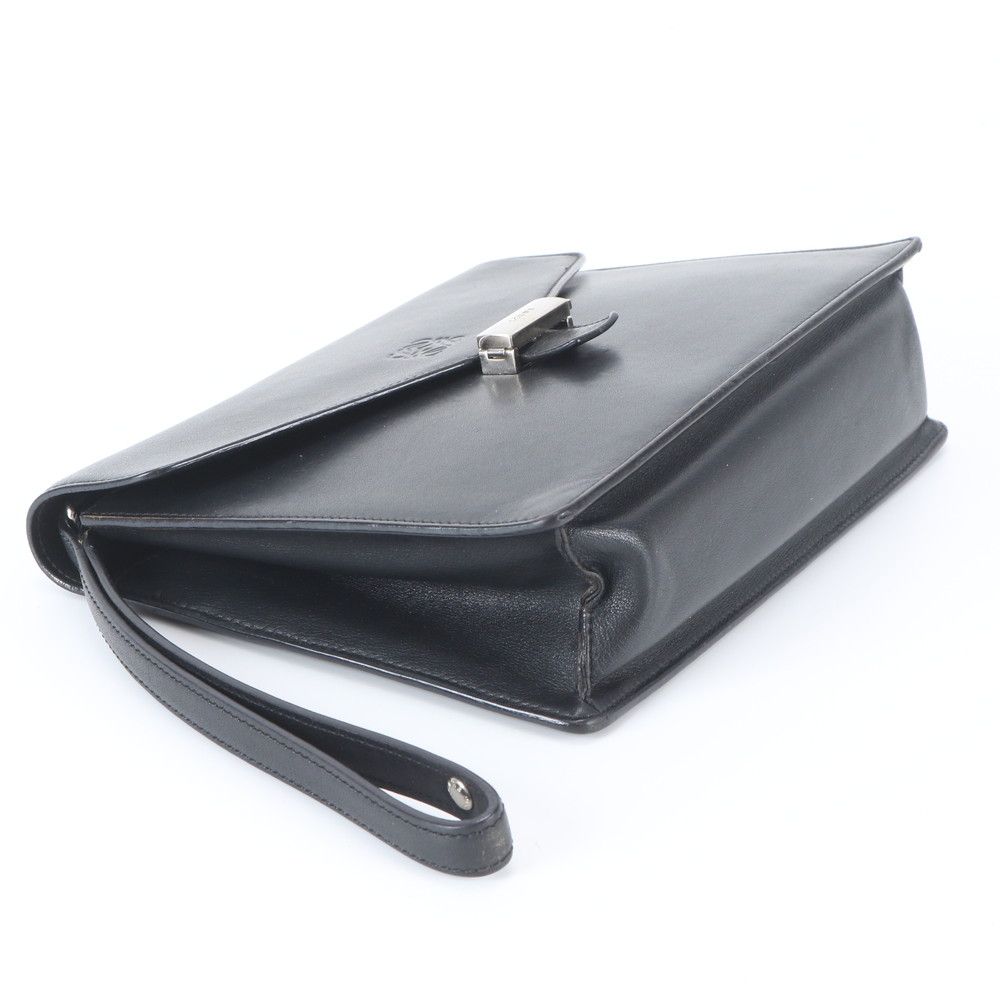 Loewe Anagram Leather Clutch Pouch Business Black — view 5