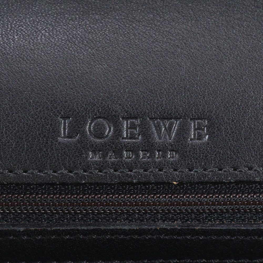 Loewe Anagram Leather Clutch Pouch Business Black — view 9