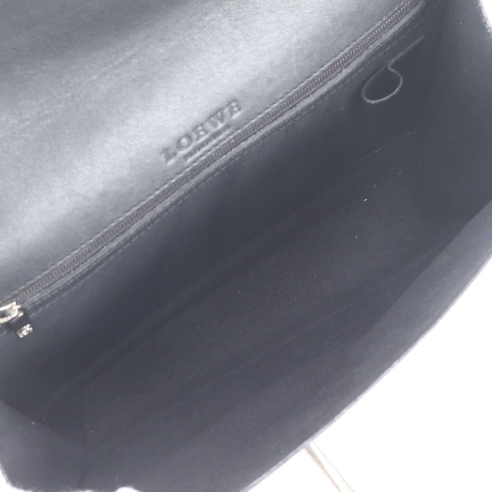 Loewe Anagram Leather Clutch Pouch Business Black — view 7