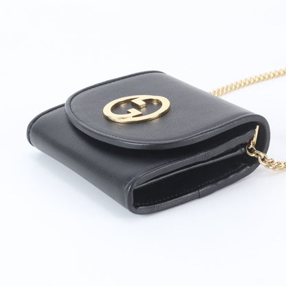 Gucci Chain Shoulder Wallet Blanc Di Leather Bifold Crossbody — view 5
