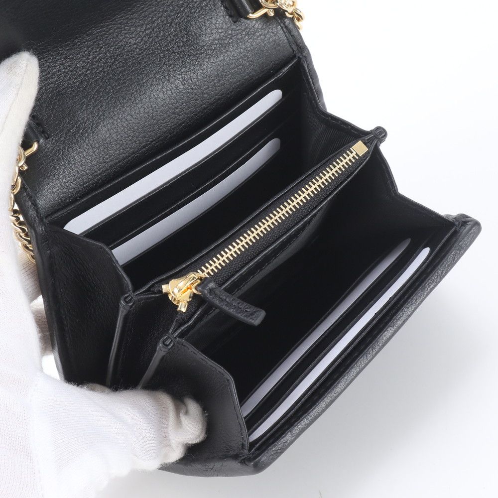 Gucci Chain Shoulder Wallet Blanc Di Leather Bifold Crossbody — view 8
