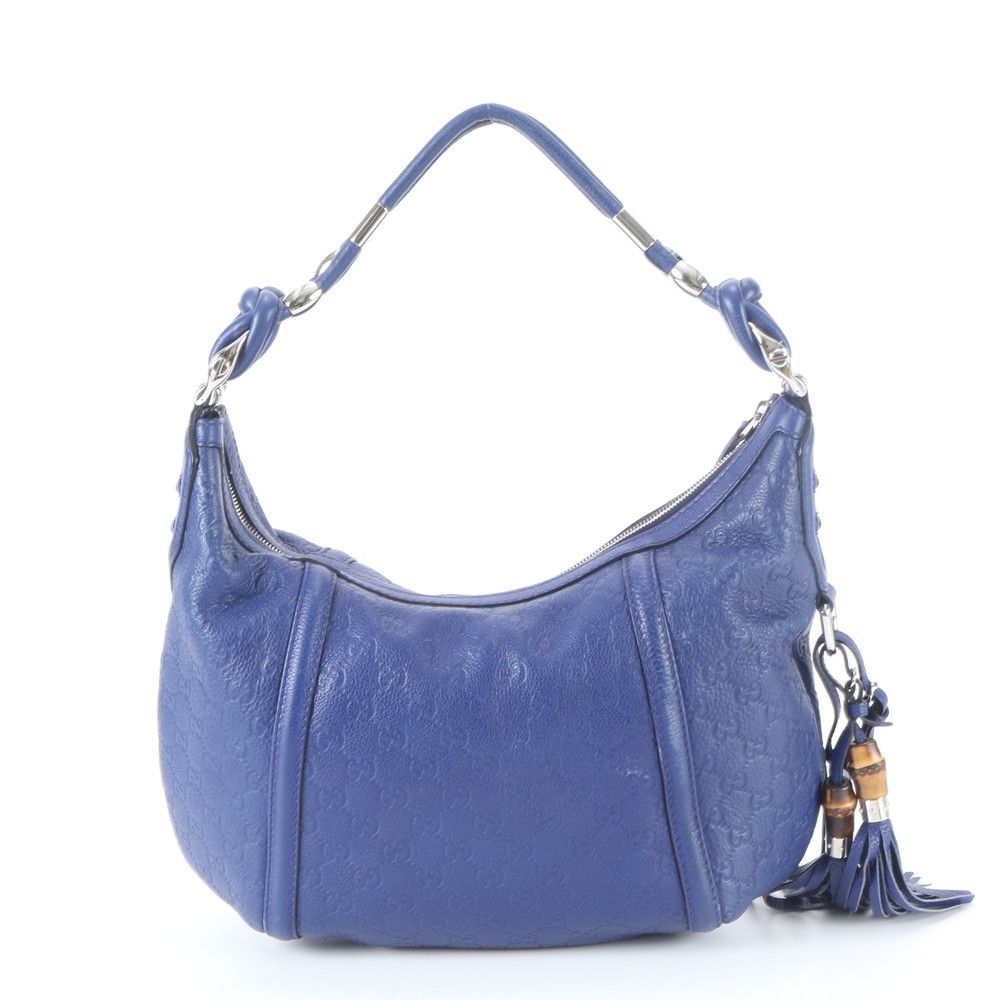 Gucci Guccissima Hobo Tassel Bamboo Leather Shoulder Bag Hand — view 3