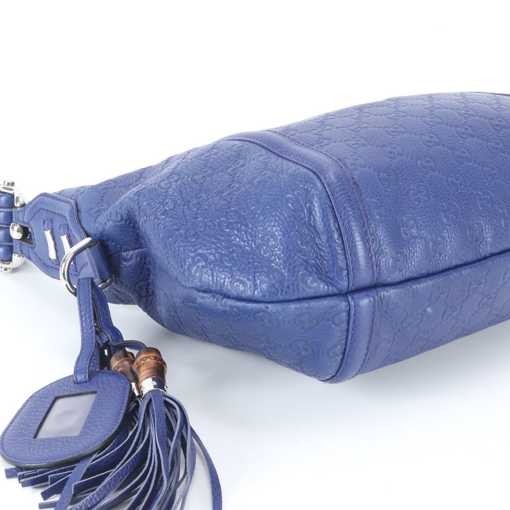 Gucci Guccissima Hobo Tassel Bamboo Leather Shoulder Bag Hand — view 4