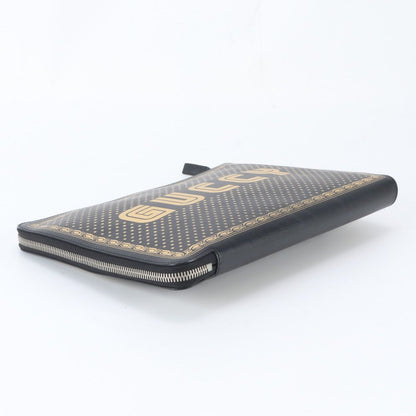 Gucci Sega Collaboration Guccy Print Leather Business Clutch — view 5
