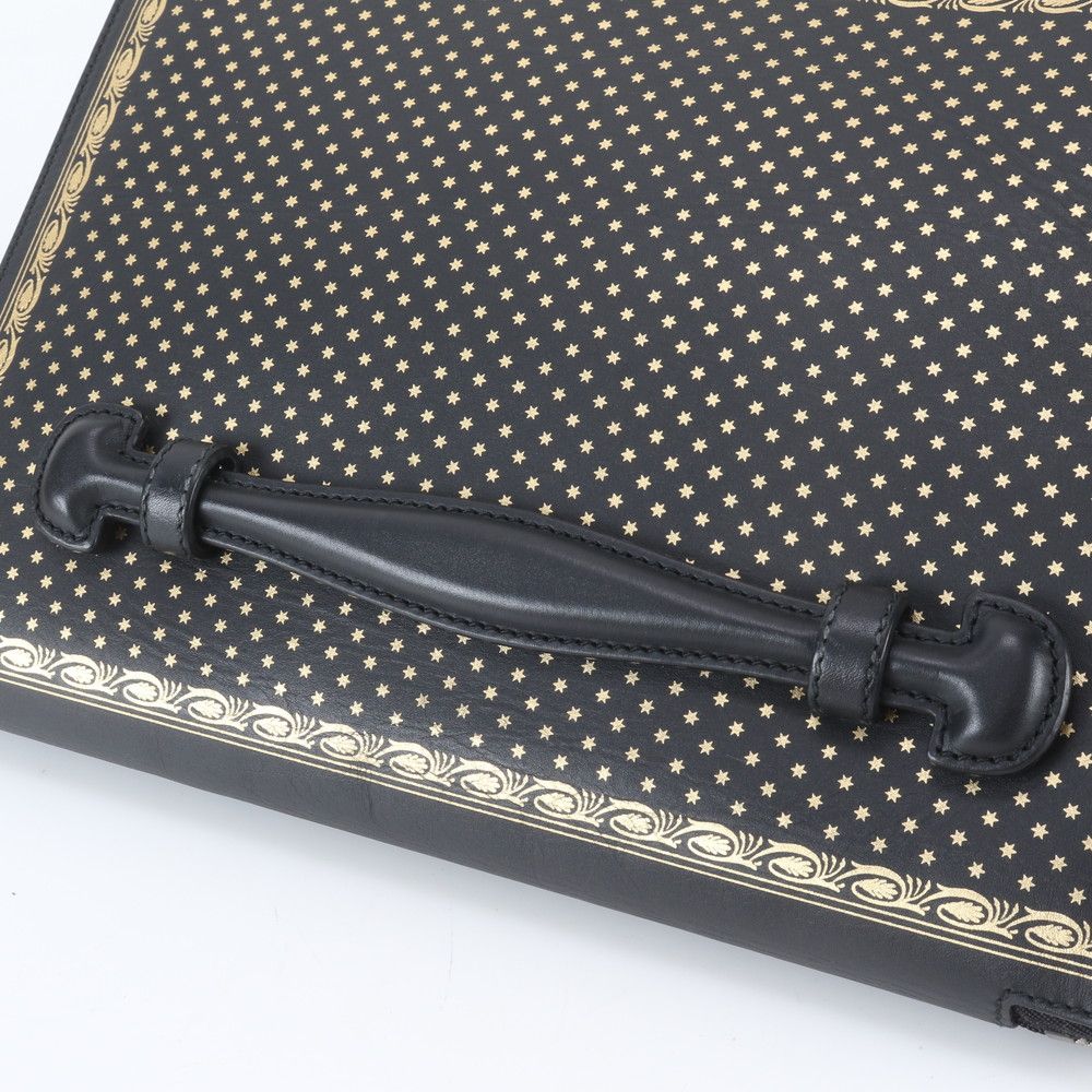 Gucci Sega Collaboration Guccy Print Leather Business Clutch — view 3
