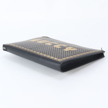 Gucci Sega Collaboration Guccy Print Leather Business Clutch — view 4