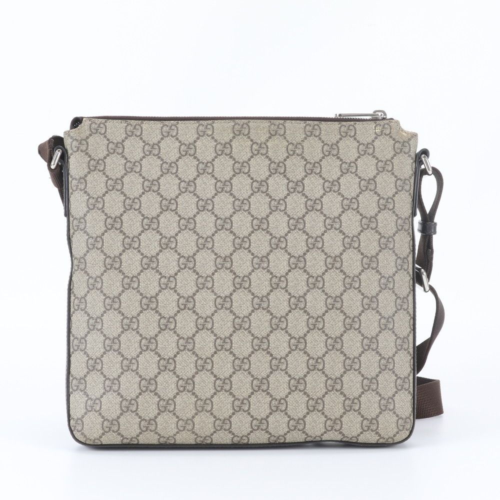 Gucci GG Supreme Leather Shoulder Bag Crossbody Messenger Business Brown — view 3