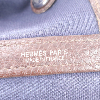Hermes Garden Party PM Toile Officier Leather Tote Shoulder — view 9