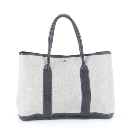 Hermes Garden Party PM Toile Ash Leather Tote Shoulder — view 3