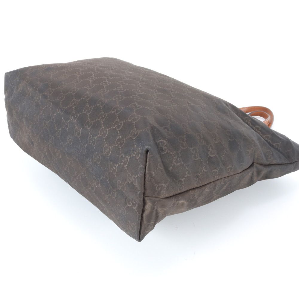 Gucci GG Nylon Leather Tote Shoulder Business Document Brown — view 4