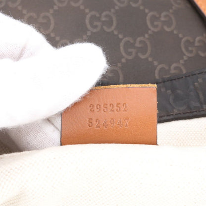 Gucci GG Nylon Leather Tote Shoulder Business Document Brown — view 9