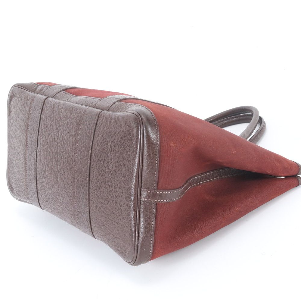 Hermes Garden Party PM Toile Officier Leather Tote Shoulder — view 6