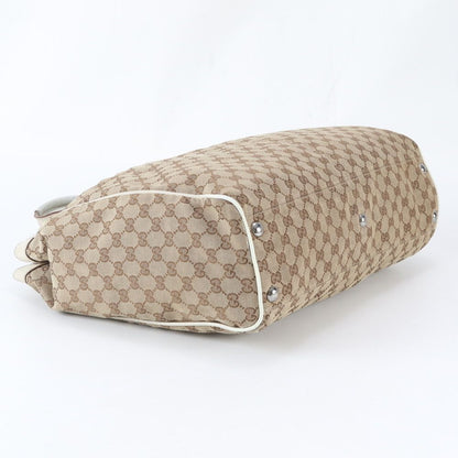 Gucci GG Canvas Leather Tote Shoulder Business Document Beige — view 5