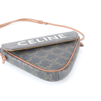 Celine Triomphe Canvas Triangle Leather Shoulder Bag Crossbody Tote — view 4