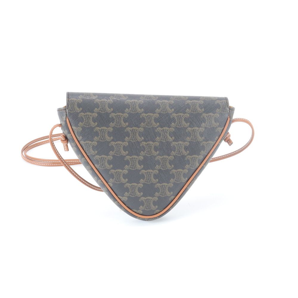 Celine Triomphe Canvas Triangle Leather Shoulder Bag Crossbody Tote — view 3