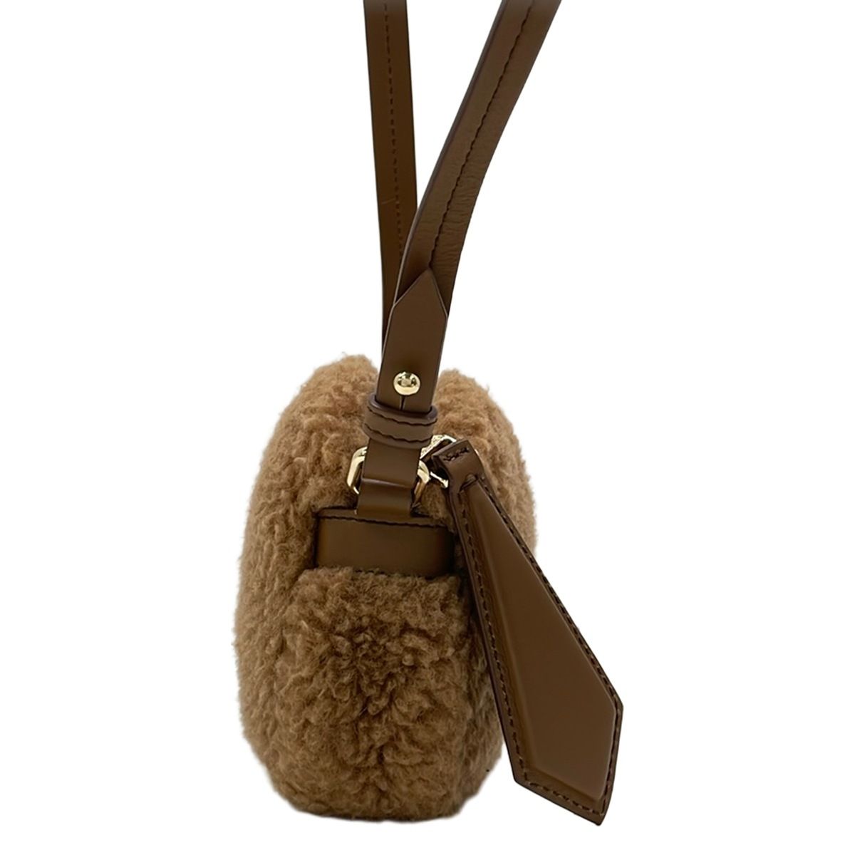 Max Mara Shoulder Bag Teddy Bear Brown Silk Leather — view 4