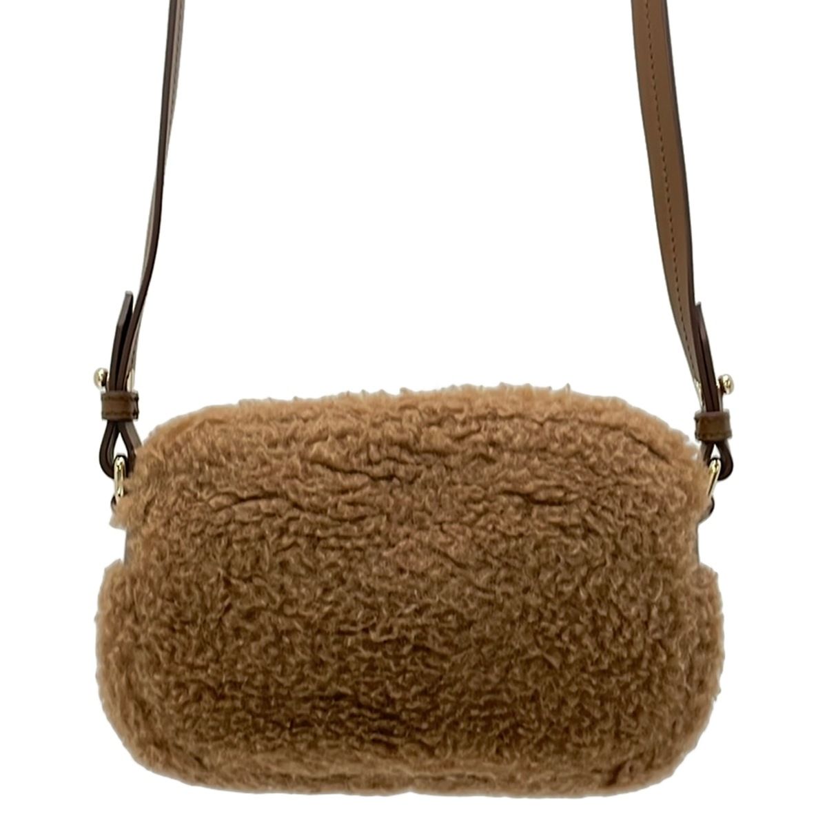 Max Mara Shoulder Bag Teddy Bear Brown Silk Leather — view 3