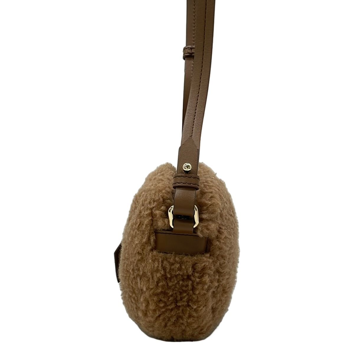 Max Mara Shoulder Bag Teddy Bear Brown Silk Leather — view 2