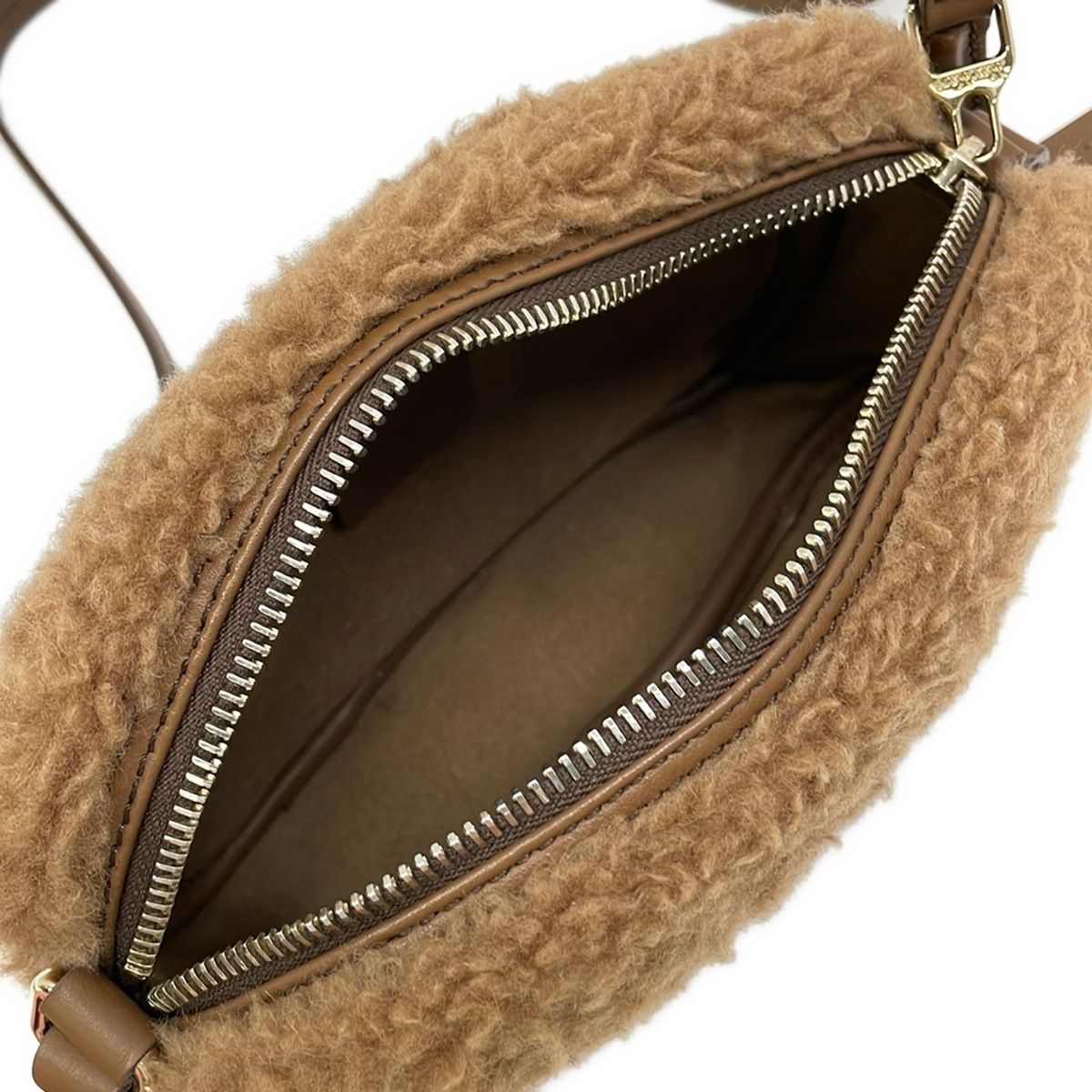 Max Mara Shoulder Bag Teddy Bear Brown Silk Leather — view 7