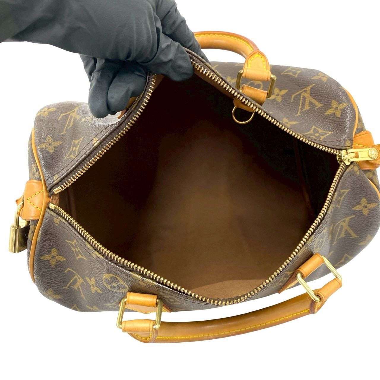 Louis Vuitton Vintage Speedy 30 Monogram Leather Boston Bag Brown — view 9