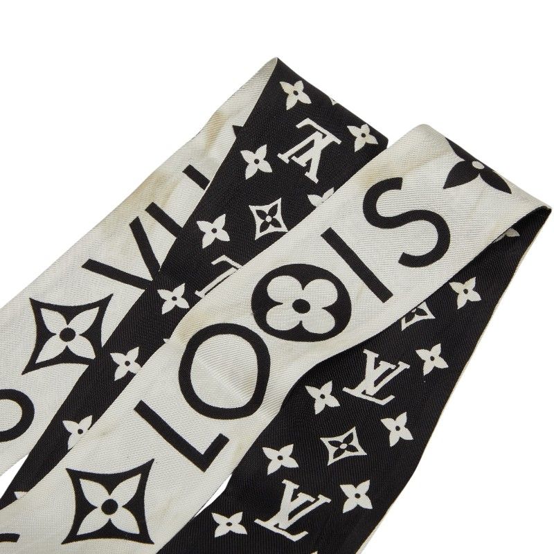 Louis Vuitton Monogram Infinity Bandeau BB Scarf White Black Silk — view 2