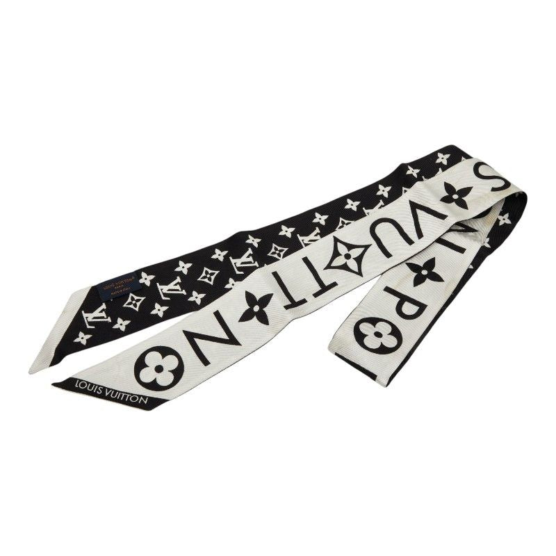 Louis Vuitton Monogram Infinity Bandeau BB Scarf White Black Silk