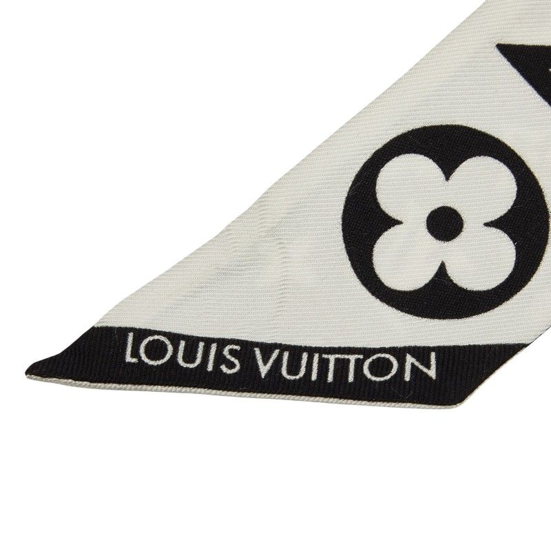 Louis Vuitton Monogram Infinity Bandeau BB Scarf White Black Silk — view 4