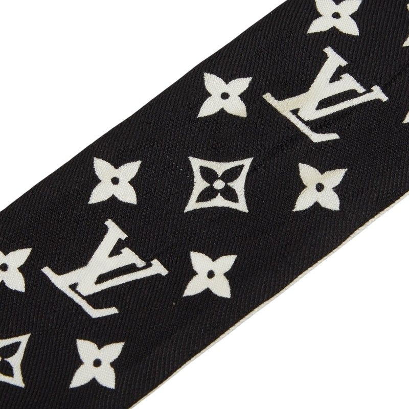 Louis Vuitton Monogram Infinity Bandeau BB Scarf White Black Silk — view 3
