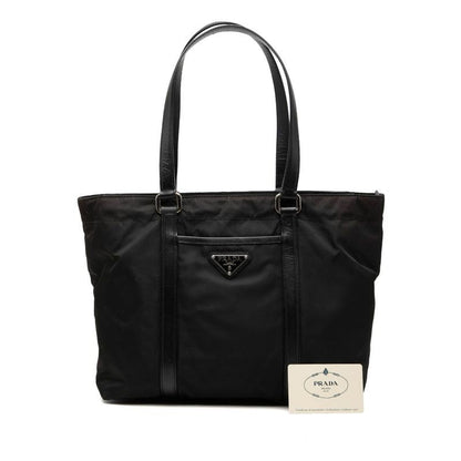 Prada Tote Black Nylon Leather — view 6