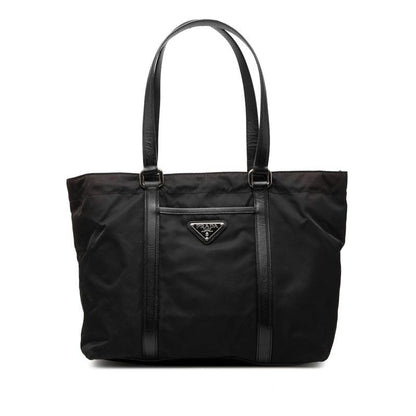 Prada Tote Black Nylon Leather