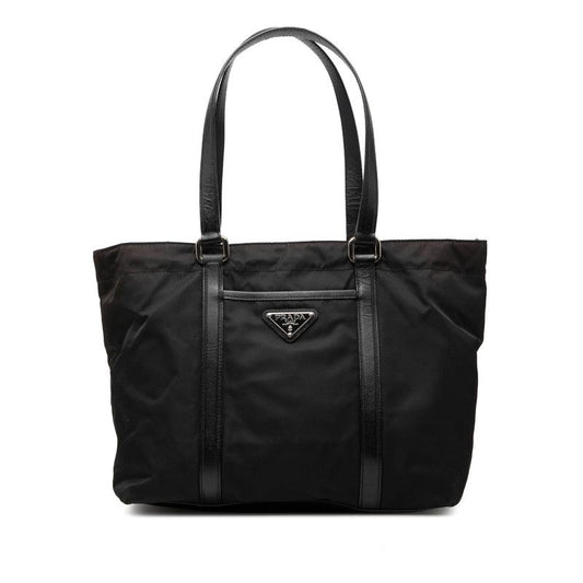 Prada Tote Black Nylon Leather