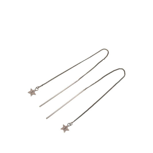 Saint Laurent Star Motif Earrings Silver Metal