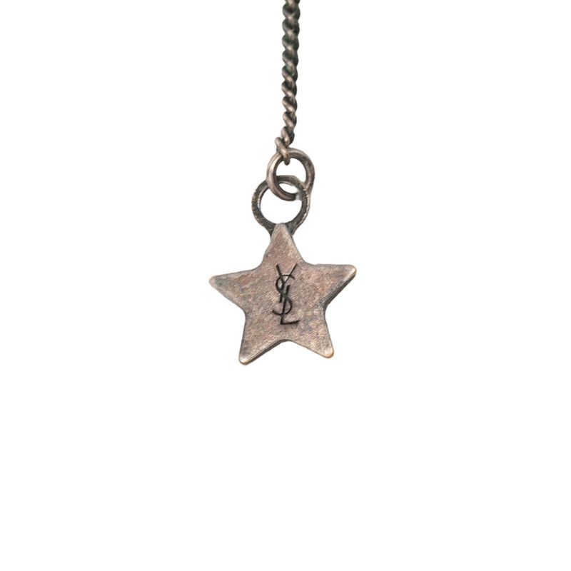 Saint Laurent Star Motif Earrings Silver Metal — view 3