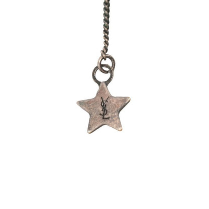 Saint Laurent Star Motif Earrings Silver Metal — view 3