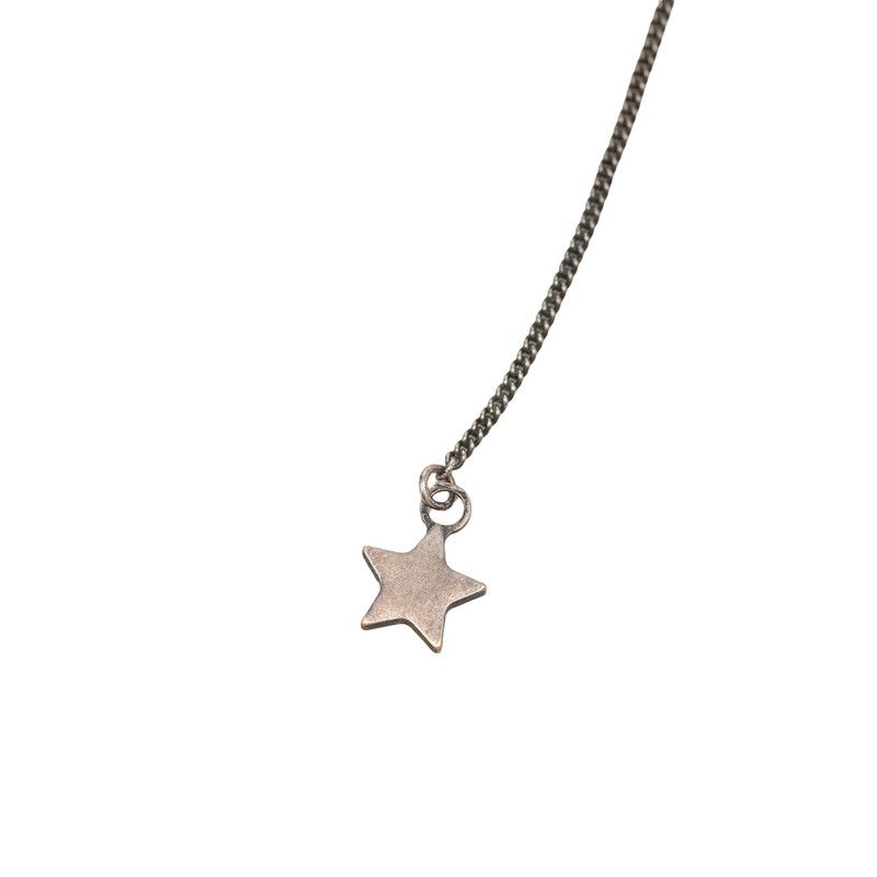 Saint Laurent Star Motif Earrings Silver Metal — view 2
