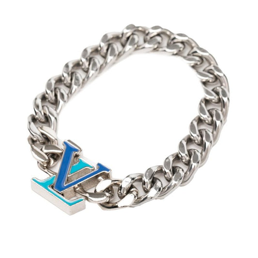 Louis Vuitton Bracelet LV Chain M Silver Blue Metal