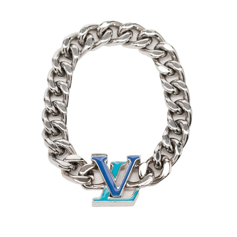 Louis Vuitton Bracelet LV Chain M Silver Blue Metal — view 2